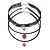 abordables Collares-Mujer Gargantillas Collares con colgantes Importante damas Tatuaje Bohemio Piedras preciosas sintéticas Tela de Encaje Negro Gargantillas Joyas 3pcs Para Regalos de Navidad Fiesta Cumpleaños