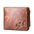 cheap Wallets-Wallet / Tri-fold / Zipper Cowhide All Seasons Men&#039;s Brown