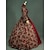 billige Historiske kostymer og vintagekostymer-Vintage Rokoko Victoriansk Kostume Dame Kjoler Party-kostyme Maskerade Rød Vintage Cosplay Polstret Stoff Langermet Gulvlang / Blomstret