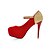 preiswerte Absatzschuhe für Damen-Damen Schuhe Vlies Frühling Sommer Herbst High Heels Stöckelabsatz Runde Zehe Schnalle für Normal Kleid Schwarz Beige Rot