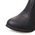 billige Kvindestøvler-Støvler-PU-Komfort-Damer-Sort Mørkebrun-Kontor Fritid-Tyk hæl