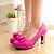 cheap Women&#039;s Heels-Women&#039;s Heels Office &amp; Career Dress Party &amp; Evening Summer Bowknot Chunky Heel Round Toe PU Black Fuchsia Green