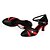 ieftine Pantofi Dans Clasic &amp; Modern-Pentru femei Pantofi Dans Latin / Sală Dans / Pantofi Salsa Piele Originală / Imitație de Piele Buclă Sandale / Călcâi Cataramă Toc Cubanez Personalizabili Pantofi de dans Negru / Roșu / Interior
