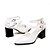 cheap Women&#039;s Heels-Women&#039;s Heels Spring Summer Fall Comfort Ankle Strap Patent Leather Office &amp; Career Dress Casual Chunky Heel Buckle White Black Purple