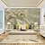 voordelige Bloemen- en planten behang-3d gouden bloem behang muurschildering europese luxe stijl diamant lijm vereist canvas voor woonkamer hotel achtergrond home decor