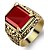abordables Ringe für Herren-Men&#039;s Ring Signet Ring Red Resin Alloy Fashion Military Party Daily Jewelry Solitaire Emerald Cut High School Rings Class
