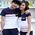 cheap Matching Outfits-Clothing Set Short Sleeve Blue Striped Cotton Daily 12 Y+