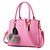 cheap Handbag &amp; Totes-Women&#039;s Rivet / Fur PU(Polyurethane) Tote / Zipper Solid Colored Wine / Dark Pink / Black