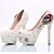 cheap Wedding Shoes-Women&#039;s Heels Spring / Summer Platform / Jewelry Heel Round Toe Comfort Novelty Wedding Party &amp; Evening Rhinestone / Crystal / Pearl PU Walking Shoes White / Sparkling Glitter