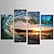 זול Landscape Prints-4 לוחות קיר אמנות קיר הדפסי ציור יצירות אמנות תמונת נוף גלישת ים עיצוב קישוט הבית מסגרת מתוחה / מגולגלת