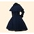 abordables Robes de Lolita-Princesse Douce Lolita Hiver Cap Manteau Femme Fille Coton Japonais Costumes de Cosplay Grandes Tailles Personnalisée Noir Robe de Soirée Couleur Pleine Manches Longues Moyen