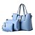 お買い得  バッグセット-女性用 バッグ PU バッグセット 3個の財布セット リボン / リベット ワイン / ライトブルー / ライトブルー