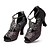 abordables Zapatos de baile latino-Mujer Zapatos de Baile Latino / Zapatillas de Baile / Zapatos de Baile Moderno Semicuero Zapatilla Pedrería Tacón Cuadrado Personalizables Zapatos de baile Negro / Rojo / Almendra / Cuero