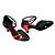 voordelige Ballroomschoenen &amp; moderne dansschoenen-Dames Latin dansschoenen / Ballroom / Salsa dansschoenen Lakleer / Kunstleer Gesp Sandalen / Hakken Gesp Cuba-hak Aanpasbaar Dansschoenen Zwart / Rood / Voor Binnen / Prestatie / Oefenen