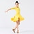 levne Dětské taneční oblečení-Latinské tance Šaty Nabírání Volány kaskádové Výkon Dlouhý rukáv Přírodní Spandex Polyester