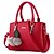cheap Handbag &amp; Totes-Women&#039;s Rivet / Fur PU(Polyurethane) Tote / Zipper Solid Colored Wine / Dark Pink / Black