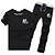 cheap New In-Men&#039;s Running T-Shirt With Pants Running Shirt Athleisure Short Sleeve Breathable Exercise &amp; Fitness Leisure Sports Badminton Running Cycling / Bike Sportswear Solid Colored Clothing Suit White Black