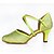 cheap Ballroom Shoes &amp; Modern Dance Shoes-Women&#039;s Latin Shoes Sparkling Glitter / Leather / Satin Heel Sparkling Glitter / Buckle Customized Heel Customizable Dance Shoes Green / Indoor / Performance / Practice