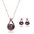 cheap Jewelry Sets-Women&#039;s Synthetic Amethyst Amethyst Jewelry Set Round Cut Drop Ladies Crystal Earrings Jewelry Purple For Wedding Party 2pcs / Necklace