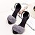 cheap Women&#039;s Sandals-Women&#039;s Fur Summer Comfort / Slingback / Slouch Boots Sandals Walking Shoes Stiletto Heel Open Toe Pom-pom Black / Gray / Pink