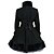 cheap Lolita Dresses-Princess Winter Sweet Lolita Cape Coat Lace Women&#039;s Coat Cosplay Black Long Sleeve Medium Length Halloween Costumes