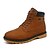 cheap Men&#039;s Boots-Men&#039;s Shoes PU Fall Winter Comfort Boots Lace-up For Casual Black Gray Dark Brown