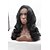 abordables Perruques synthétiques à dentelle-Perruque Lace Front Synthétique Ondulation naturelle Ondulation naturelle Lace Frontale Perruque Noir Cheveux Synthétiques Femme Ligne de Cheveux Naturelle Noir