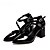 cheap Women&#039;s Heels-Women&#039;s Heels Spring Summer Fall Comfort Ankle Strap Patent Leather Office &amp; Career Dress Casual Chunky Heel Buckle White Black Purple