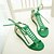 billige Sandaler til kvinner-Dame-PU-Lav hæl-Mary Jane-Sandaler-Fritid-Svart Grønn Hvit