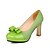 cheap Women&#039;s Heels-Women&#039;s Heels Office &amp; Career Dress Party &amp; Evening Summer Bowknot Chunky Heel Round Toe PU Black Fuchsia Green