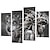 preiswerte Kunstdrucke-Leinwand-Set Abstrakt Tier Klassisch Europäischer Stil,Vier Panele Leinwand Jede Form Druck-Kunst Wand Dekoration For Haus Dekoration