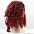 baratos Perucas sintéticas de renda premium-Perucas Lace Front Sintéticas Kinky Curly Crespo Cacheado Frente de Malha Peruca Médio Vermelho Cabelo Sintético Mulheres Raízes Escuras Riscas Naturais Repartida ao Meio Vermelho