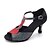 cheap Latin Shoes-Women&#039;s Latin Shoes / Jazz Shoes / Modern Shoes Elastic Fabric Buckle Sandal / Heel Rhinestone / Buckle Flared Heel Customizable Dance Shoes Red / Black / Brown / Indoor / Performance / Leather