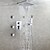 رخيصةأون حنفيات الدوش-دش مجموعة جلس - دش المطر معاصر الكروم مثبت على الحائط صمام سيراميكي Bath Shower Mixer Taps / النحاس