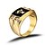 baratos Anéis para Homem-Anel de banda maçom Dourado Aço Inoxidável Strass Chapeado Dourado crista da família Moda Pedras dos signos Exército 8 9 10 11 12 / Homens / Imitações de Diamante