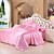 cheap Duvet Covers-Duvet Cover Sets 4 Piece Faux Silk Solid Colored Dark Pink Reactive Print Solid