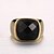 cheap Rings-Men&#039;s Statement Ring Ring thumb ring Onyx Gold Stainless Steel Agate Ladies Classic Party Party / Evening Jewelry Emerald Cut Simulated Princess