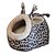 abordables Camas y mantas para perro-Gato Perro Camas Tienda Cueva Cama Casa de mascotas Tejido Mascotas Cojín y Almohadas Leopardo Transpirable Plegable Suave Leopardo