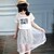 preiswerte Sets-Kinder Mädchen Kleidungsset Kurzarm Weiß Schwarz Gestreift Patchwork Patchwork Bedruckt Täglich Standard / Sommer