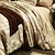 abordables Housses de couette 3D-Duvet Cover Sets Luxury Silk / Cotton Jacquard 4 Piece Bedding Set With Pillowcase Bed Linen Sheet Single Double Queen King Size Quilt Covers Bedclothes