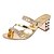 cheap Women&#039;s Sandals-Women&#039;s Heels Glitter Crystal Sequined Jeweled Block Heel Sandals Rivet Low Heel Comfort PU Spring Summer Silver Gold