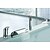 billige Badekarsarmaturer-Badekarshaner - Moderne Krom Romersk Kar Keramik Ventil Bath Shower Mixer Taps / Rustfrit stål / Enkelt håndtag tre huller