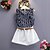 cheap Sets-Toddler Girls&#039; Floral Daily Floral Sleeveless Regular Clothing Set Navy Blue
