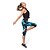 billige Ny i-Dame Tights til jogging Atletisk Sport Bukser 3/4 Tights Leggings Yoga &amp; Danse Sko Løp Trening &amp; Fitness Treningsøkt Pustende Fort Tørring Komprimering Geometrisk Printer Blå / Elastisk