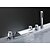 cheap Bathtub Faucets-Bathtub Faucet - Contemporary Chrome Widespread Ceramic Valve Bath Shower Mixer Taps / Brass / Three Handles Five Holes