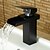 preiswerte Waschbeckenarmaturen-Waschbecken Wasserhahn - Wasserfall Ölgeriebene Bronze Mittellage Einhand Ein LochBath Taps