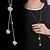 billige Halskjeder-Pendant Necklace Y Necklace Lariat Flower Ladies Basic Fashion Blinging Cubic Zirconia Silver Plated Alloy Silver Necklace Jewelry For Party Wedding Special Occasion Birthday Casual Daily