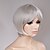 cheap Synthetic Trendy Wigs-Synthetic Wig Straight Straight Bob Wig Short Silver Synthetic Hair Women&#039;s White