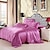 cheap Duvet Covers-Duvet Cover Sets 4 Piece Faux Silk Solid Colored Dark Pink Reactive Print Solid