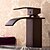 billige Baderomskraner-Baderom Sink Tappekran - Foss Olje-gnidd Bronse Centersat Enkelt Håndtak Et HullBath Taps